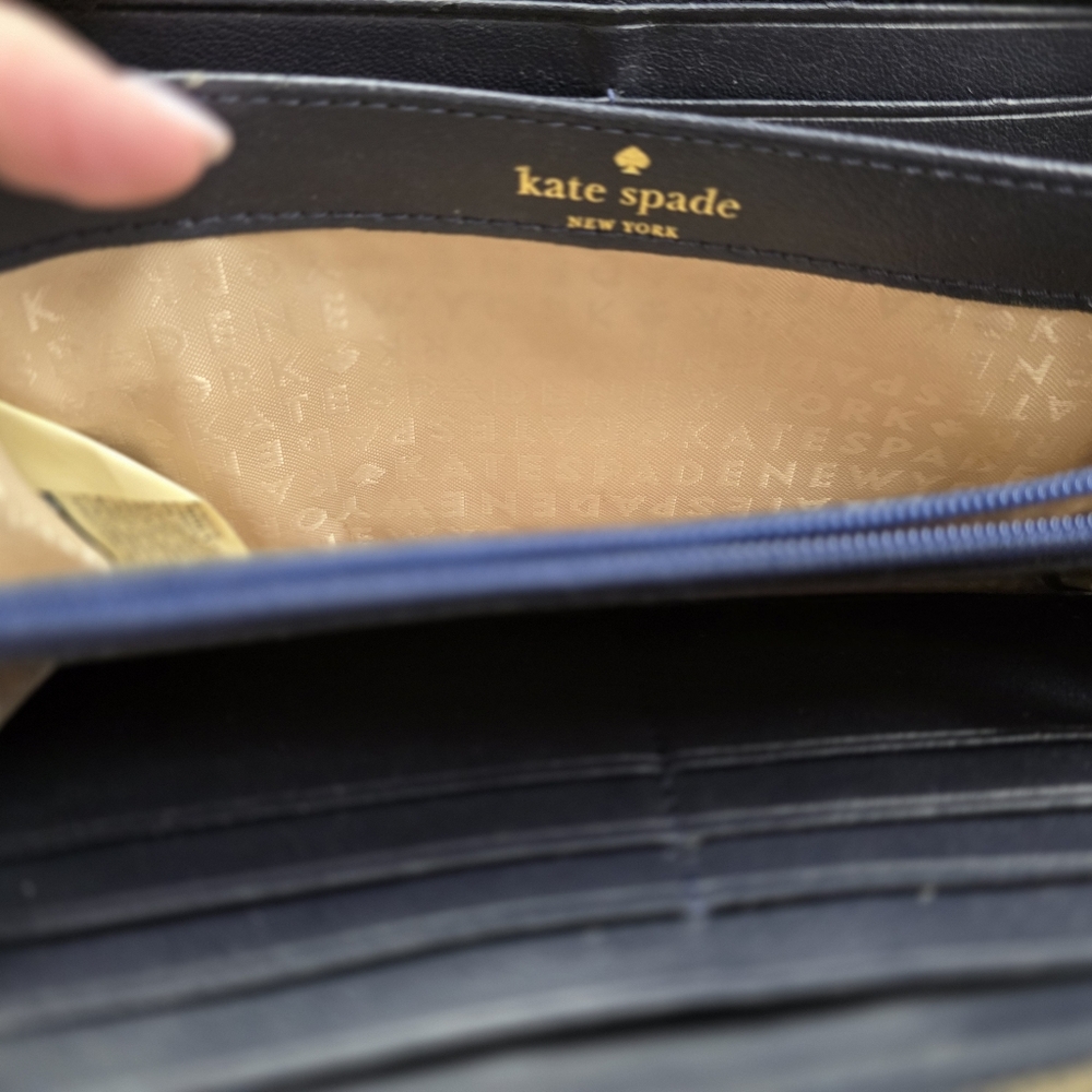 Kate Spade Blue Plaid Wallet - Picture 6 of 9